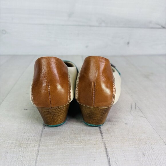 Hush Puppies CANDID Multicolored Leather Slip On Low Wedge Heel Shoes Sz 7.5 W - Picture 6 of 16